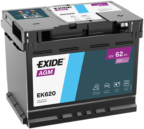 Baterie Auto EXIDE AGM 62Ah EK620